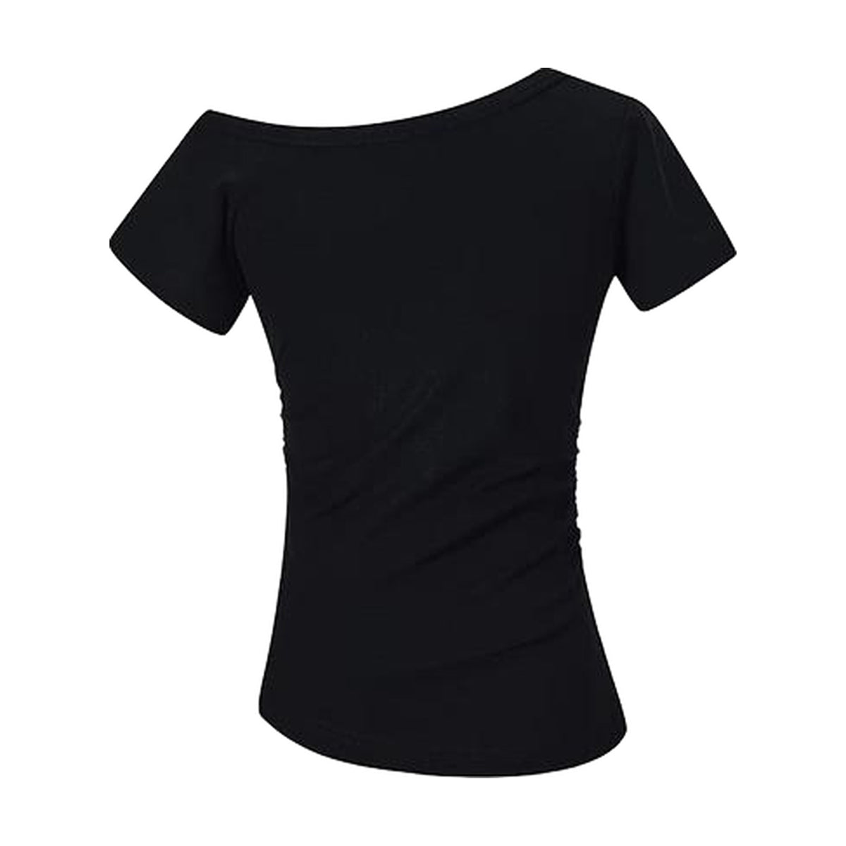 Rhinestone Cross Off-Shoulder Top — Black