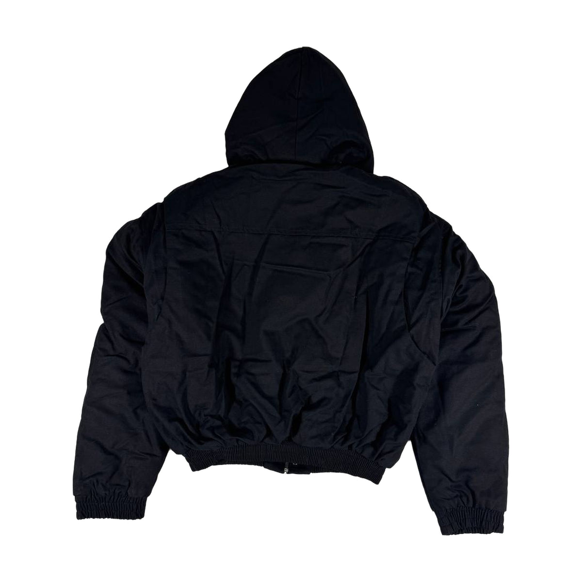 NO LOGO Fur Hood Canvas Jacket — Black