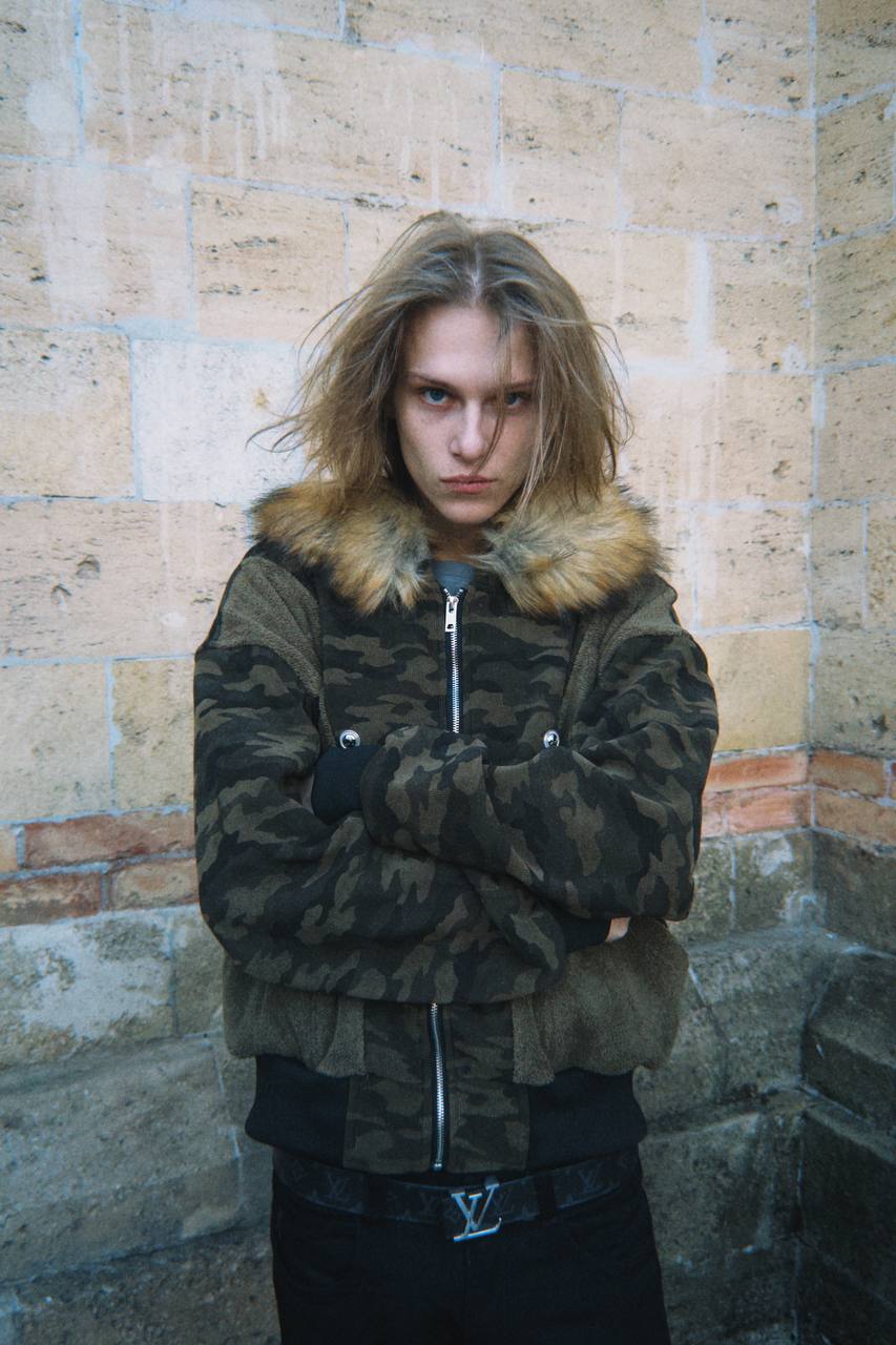 ALASKA N2B Fur Hood Bomber — Green Camo