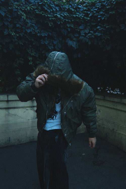 BETEBULE Fur Hood Bomber — Olive