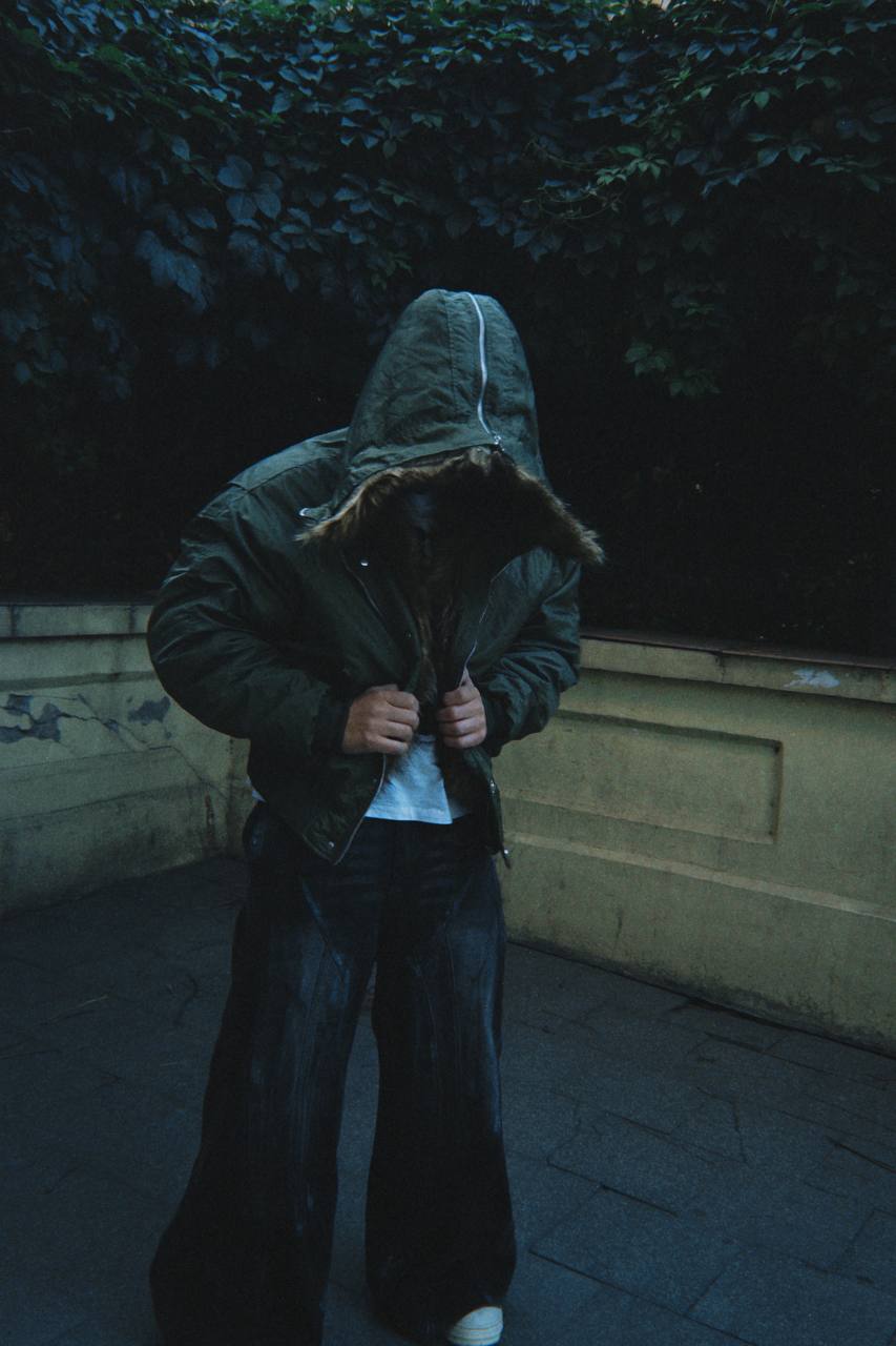 BETEBULE Fur Hood Bomber — Olive