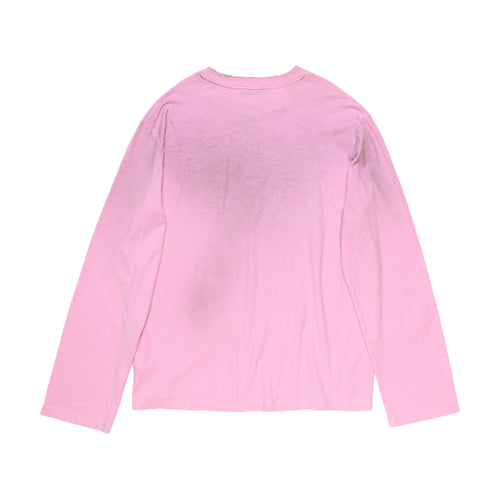 Acne Studios Sprayed 1996 Logo Long Sleeve T-Shirt - Cotton Candy Pink