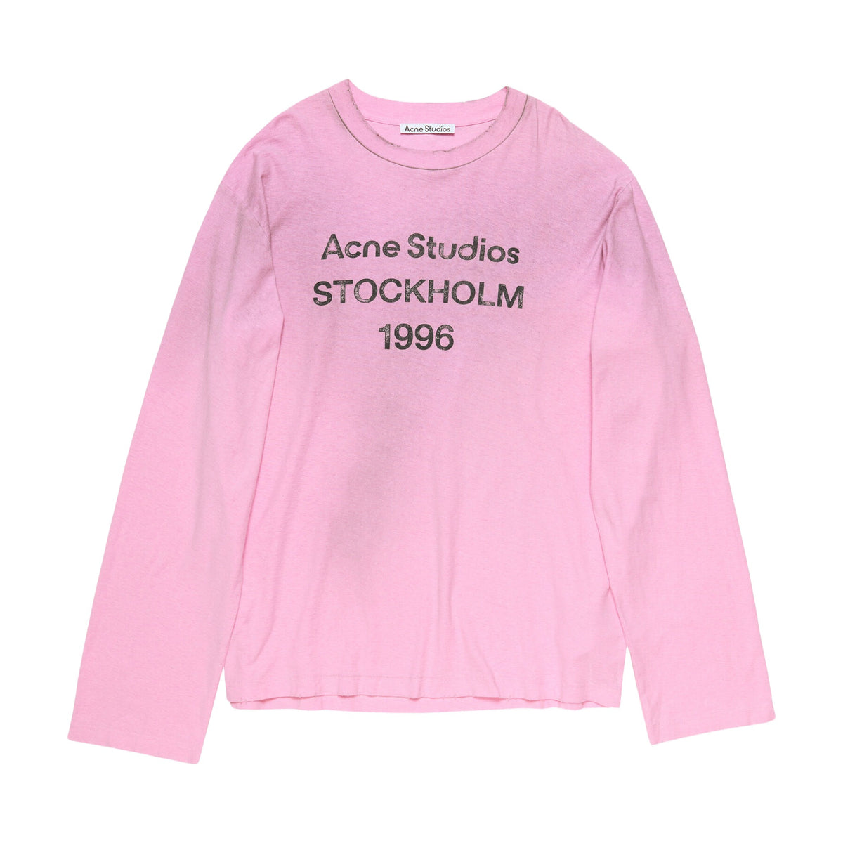 Acne Studios Sprayed 1996 Logo Long Sleeve T-Shirt - Cotton Candy Pink