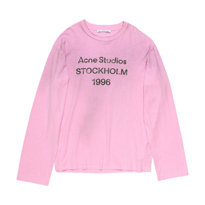 Acne Studios Sprayed 1996 Logo Long Sleeve T-Shirt - Cotton Candy Pink