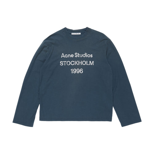 Acne Studios Sprayed 1996 Logo Long Sleeve T-Shirt - Deep Blue