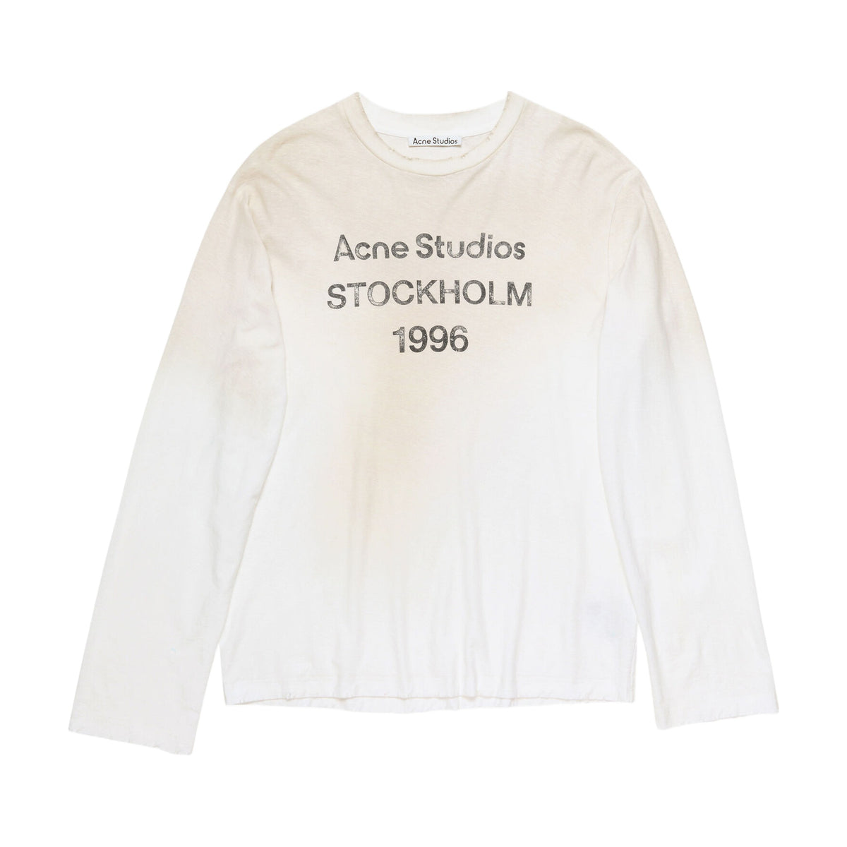Acne Studios Sprayed 1996 Logo Long Sleeve T-Shirt - Dusty White