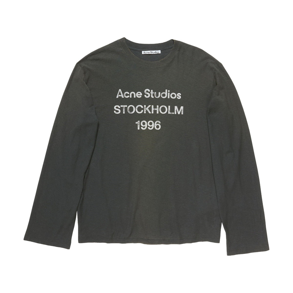 Acne Studios Sprayed 1996 Logo Long Sleeve T-Shirt - Faded Black
