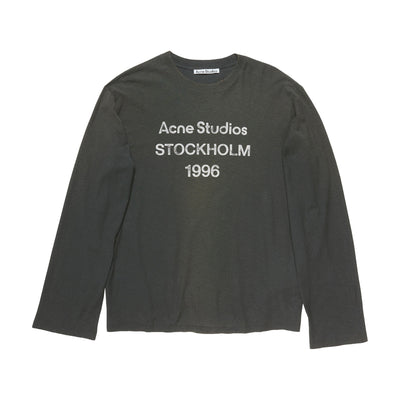 Acne Studios Sprayed 1996 Logo Long Sleeve T-Shirt - Faded Black