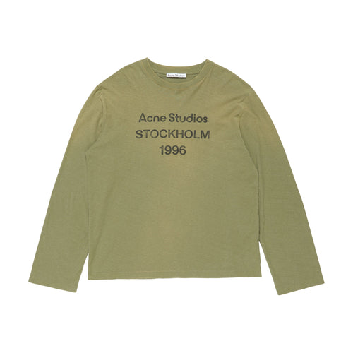 Acne Studios Sprayed 1996 Logo Long Sleeve T-Shirt - Olive Green