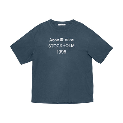 Acne Studios Sprayed Logo T-Shirt - Deep Blue