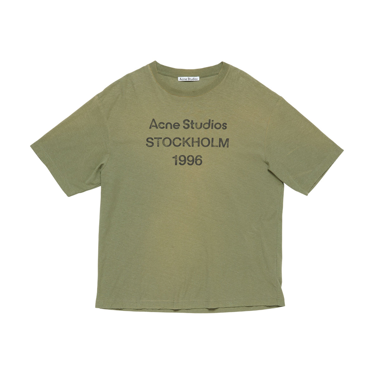 Acne Studios Sprayed Logo T-Shirt - Olive Green