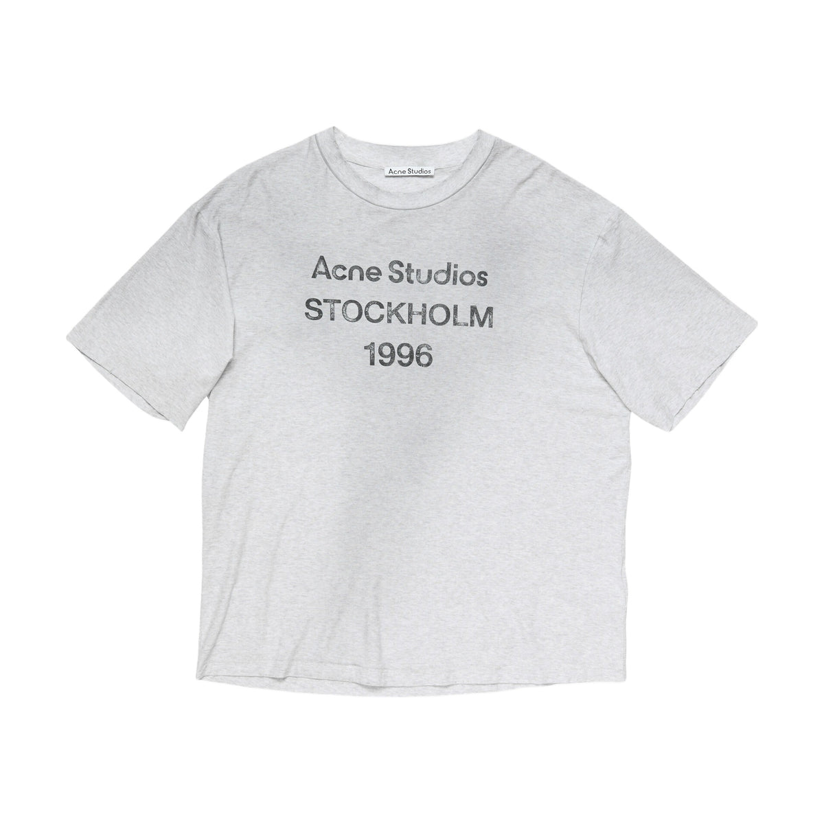 Acne Studios Sprayed Logo T-Shirt - Pale Grey Melange