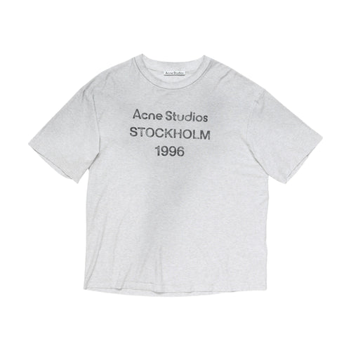 Acne Studios Sprayed Logo T-Shirt - Pale Grey Melange