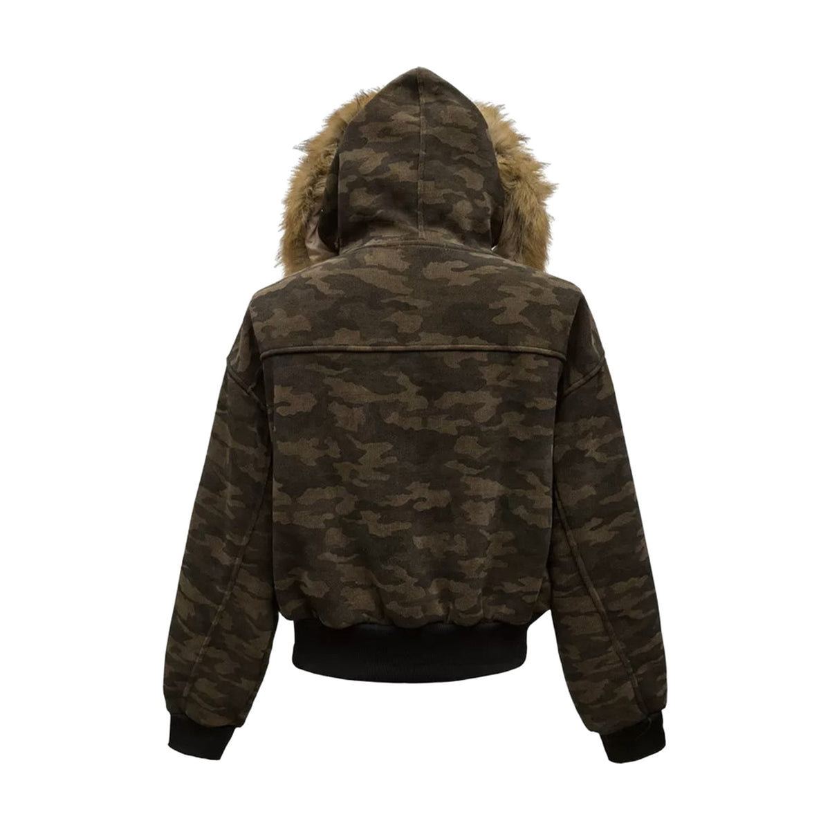 ALASKA N2B Fur Hood Bomber — Green Camo