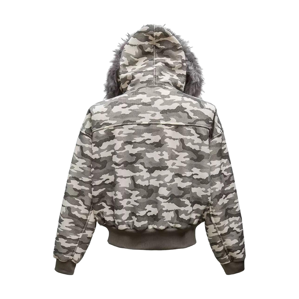ALASKA N2B Fur Hood Bomber — Snow Camo