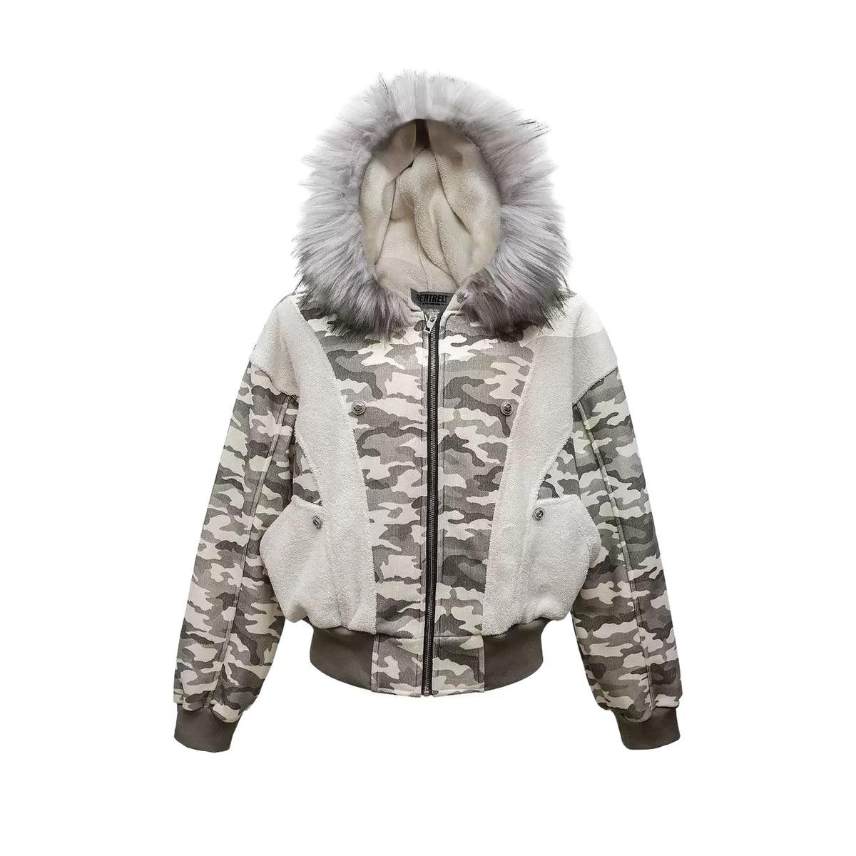 ALASKA N2B Fur Hood Bomber — Snow Camo