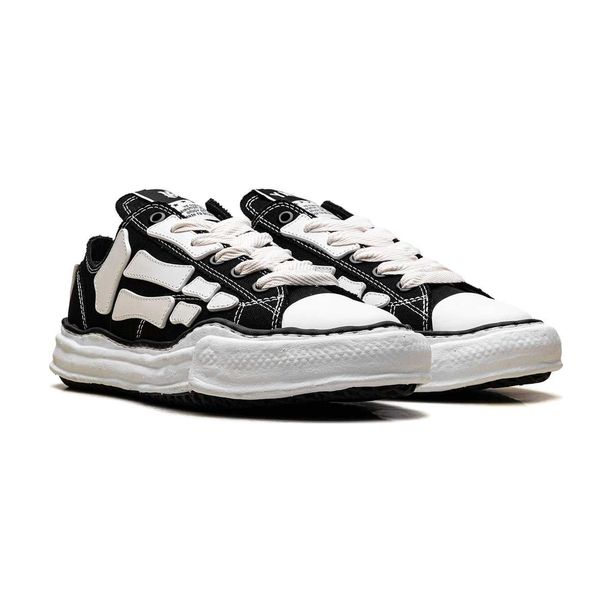 AMIRI × Maison Mihara Yasuhiro Peterson OG Sole Canvas Low «Bones» — Black
