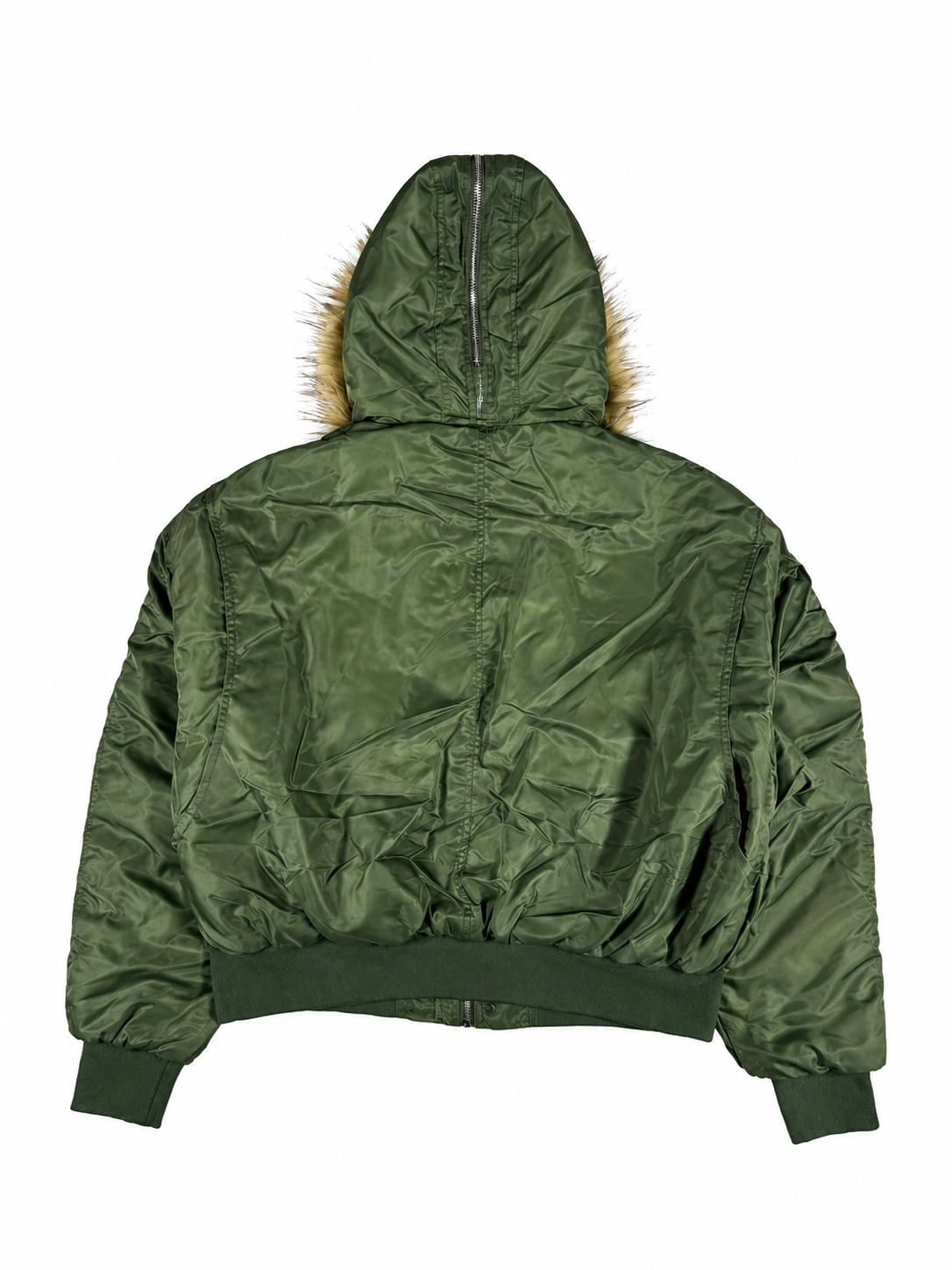 BETEBULE Fur Hood Bomber — Olive