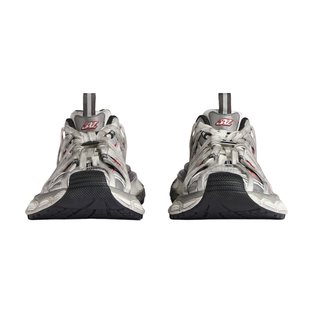 Balenciaga 3XL Extreme Laces B Sneaker — Grey Silver Red Black