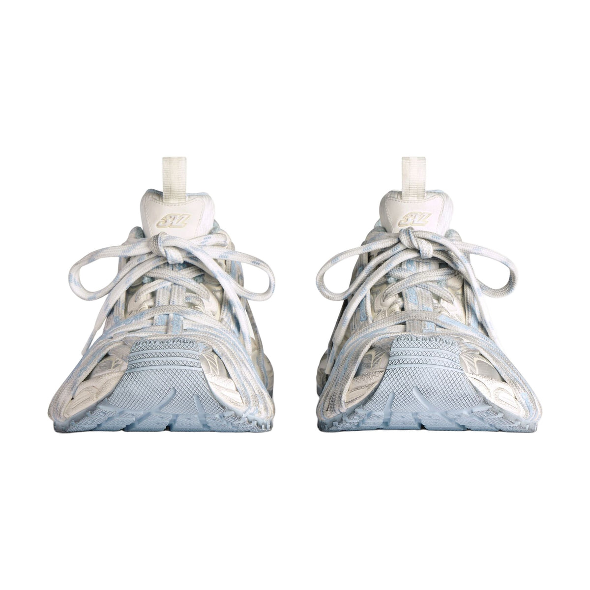Balenciaga 3XL Extreme Laces Logo Sneaker — White Light Blue