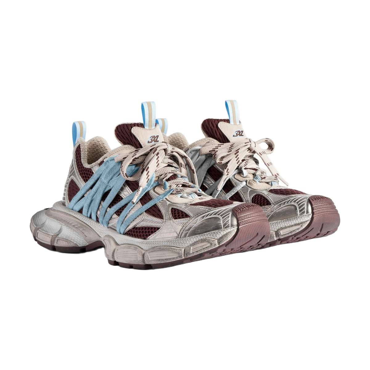 Balenciaga 3XL Interlace Sneaker — Brown Beige Blue