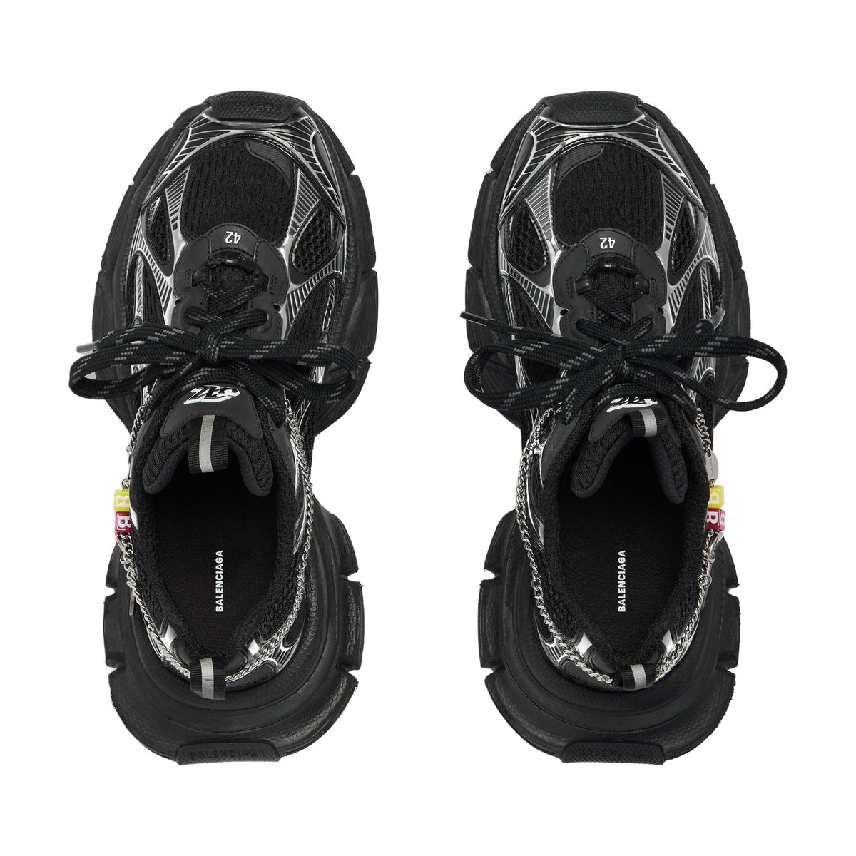 Balenciaga 3XL Sneaker with Charms — Black Silver