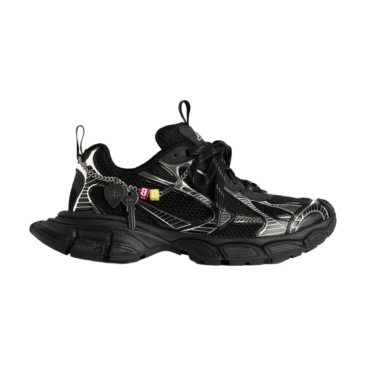Balenciaga 3XL Sneaker with Charms — Black Silver