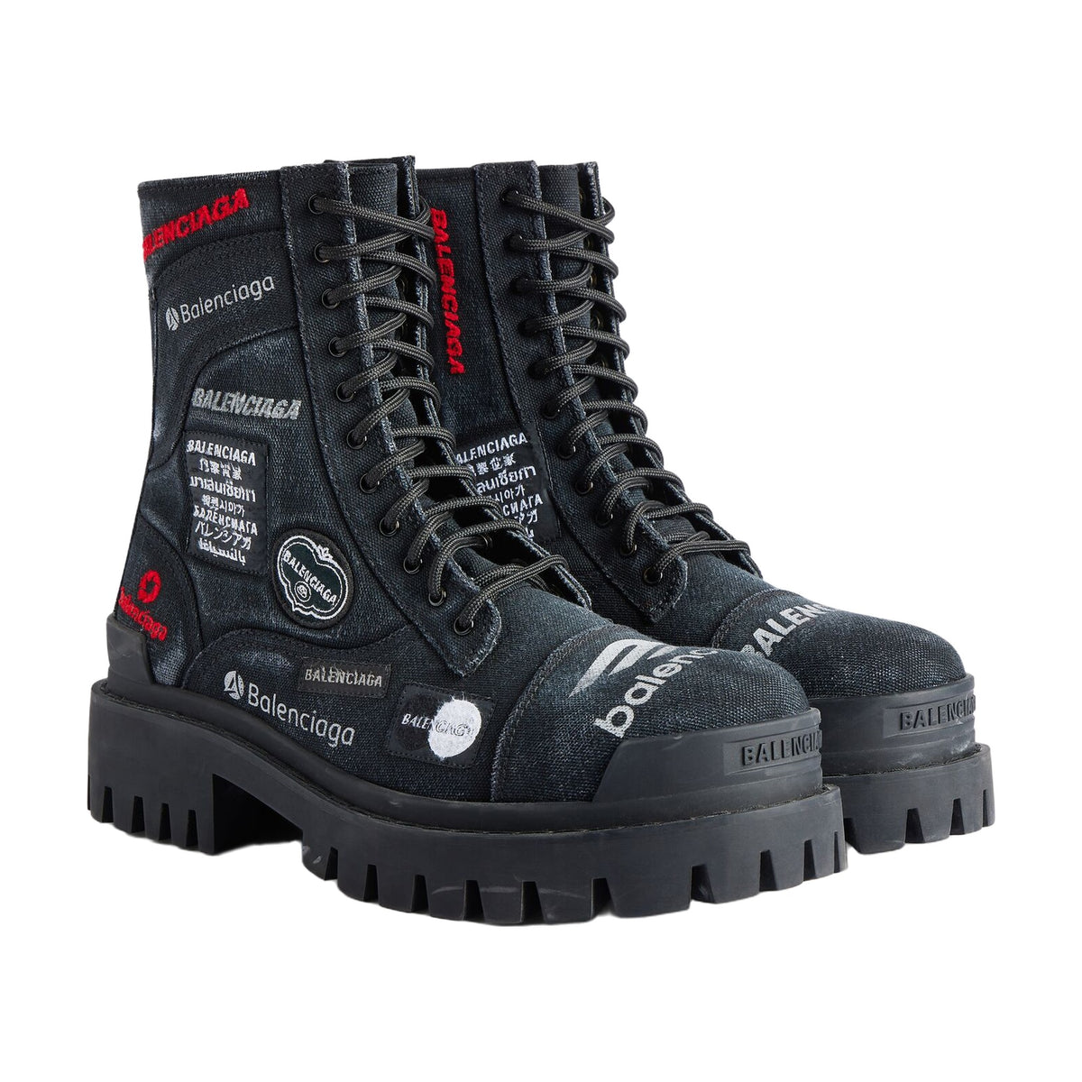 Balenciaga Combat Strike Boot Skiteam Graffiti — Black
