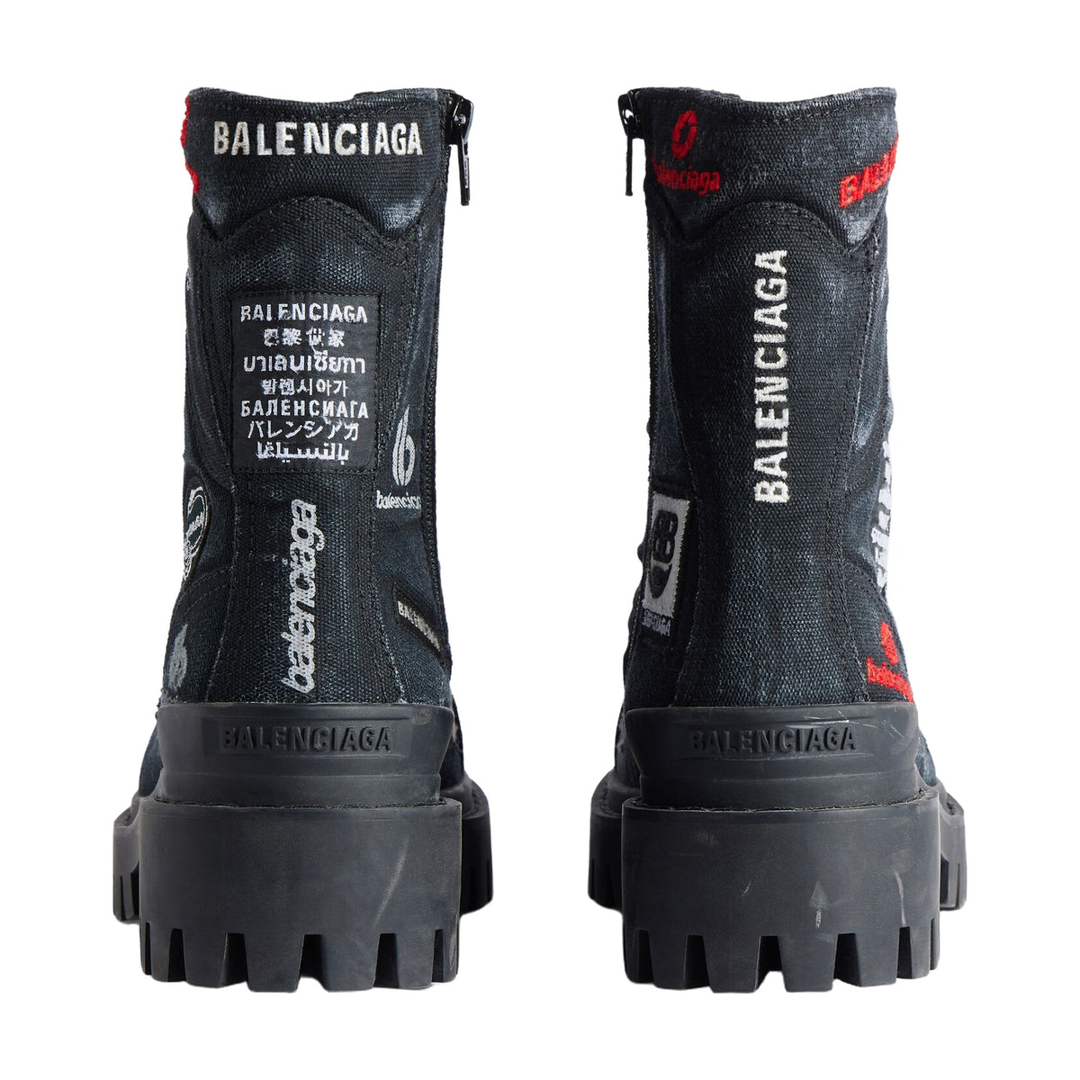 Balenciaga Combat Strike Boot Skiteam Graffiti — Black