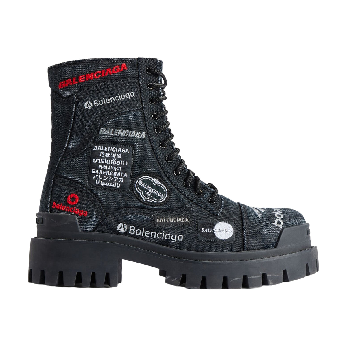Balenciaga Combat Strike Boot Skiteam Graffiti — Black