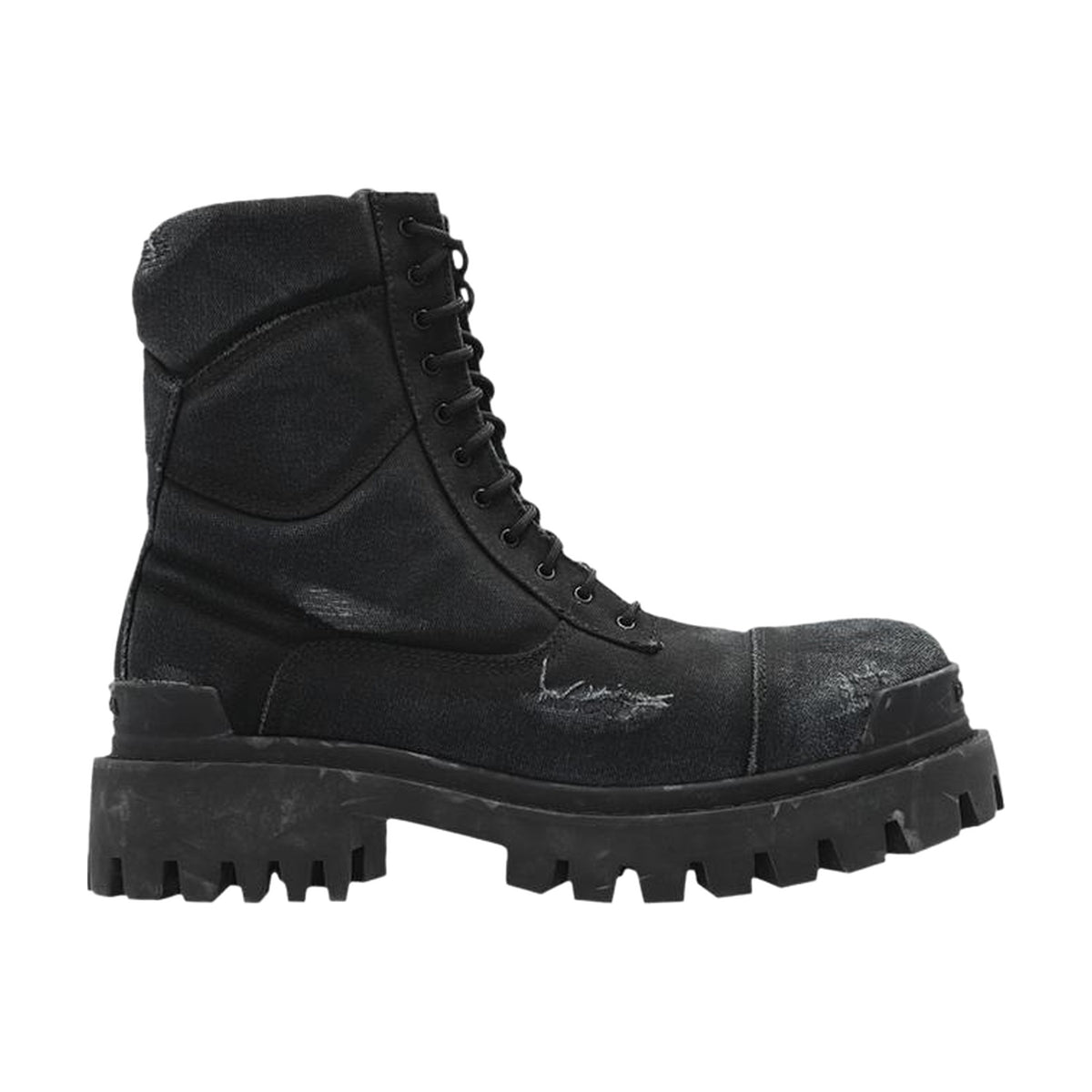 Balenciaga Combat Strike Boot Worn-Out — Black
