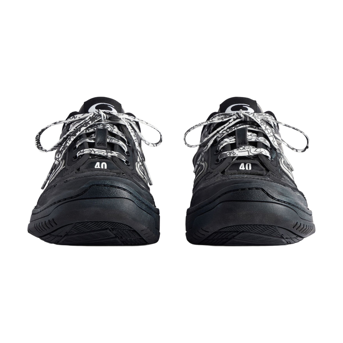 Balenciaga Hamptons Worn-Out Sneaker — Black
