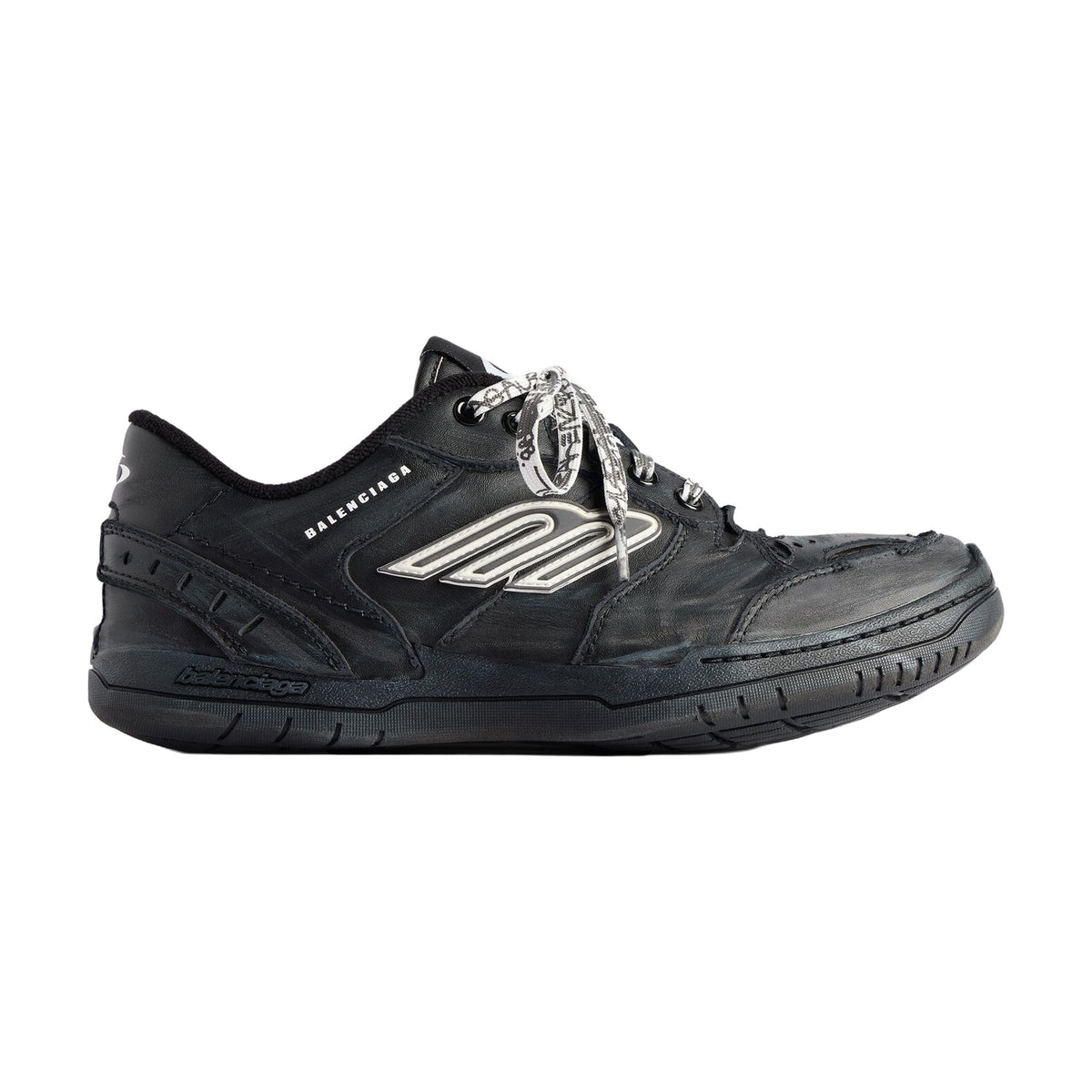 Balenciaga Hamptons Worn-Out Sneaker — Black