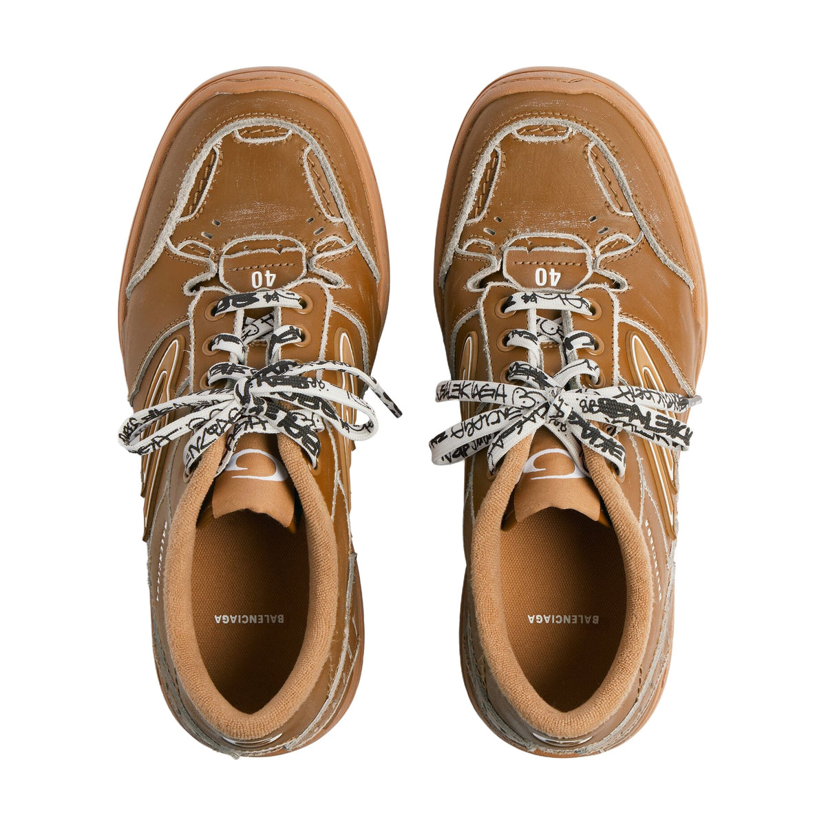 Balenciaga Hamptons Worn-Out Sneaker — Camel