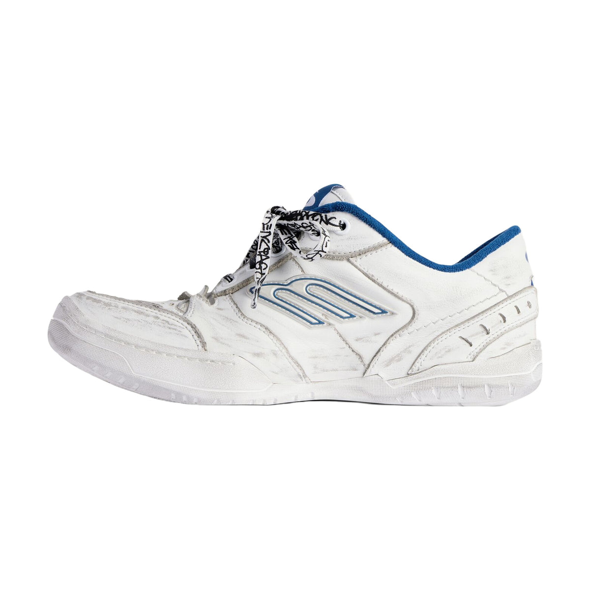 Balenciaga Hamptons Worn-Out Sneaker — White Dark Blue