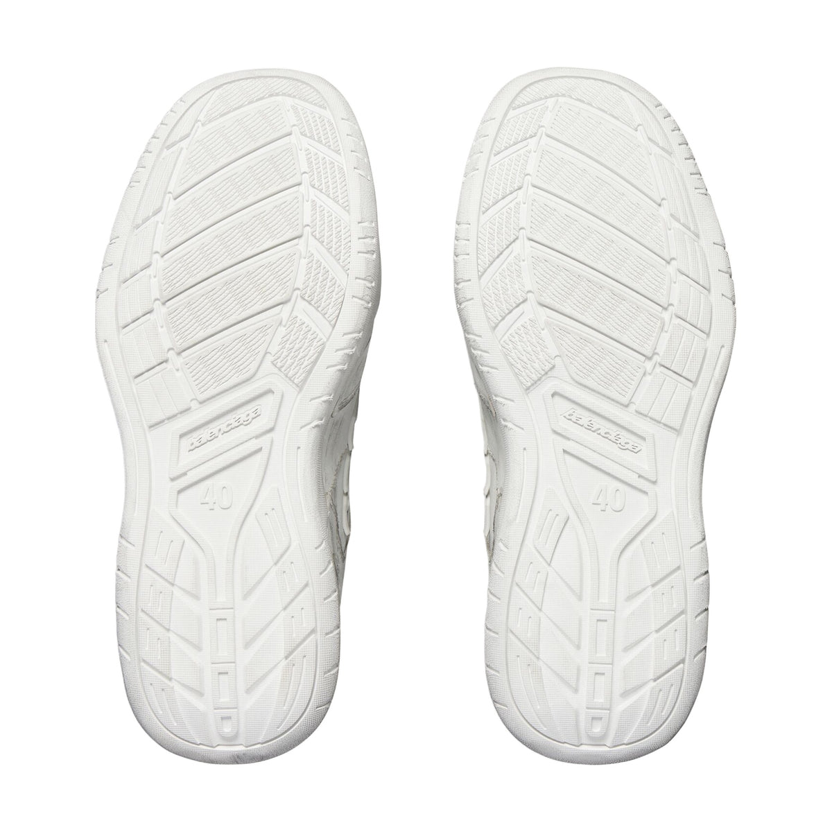 Balenciaga Hamptons Worn-Out Sneaker — White Dark Blue