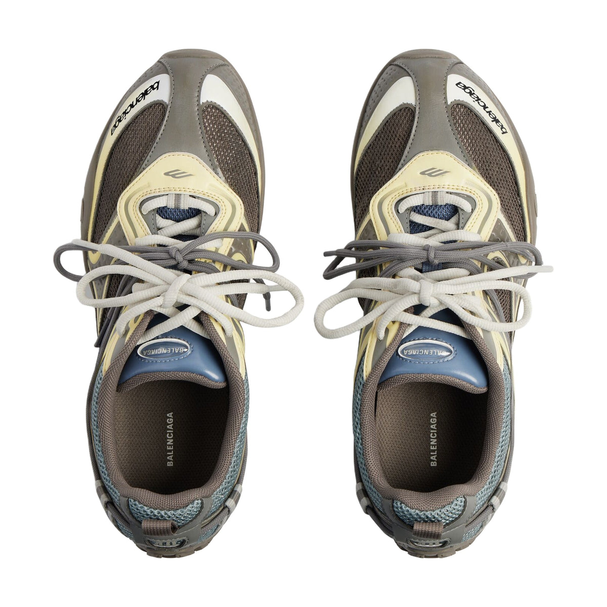 Balenciaga Radar Gradient Lines Sneaker — Brown Blue Yellow