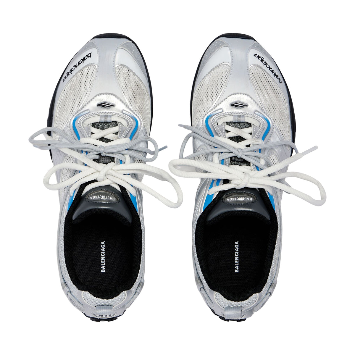 Balenciaga Radar Gradient Lines Sneaker — Silver Blue