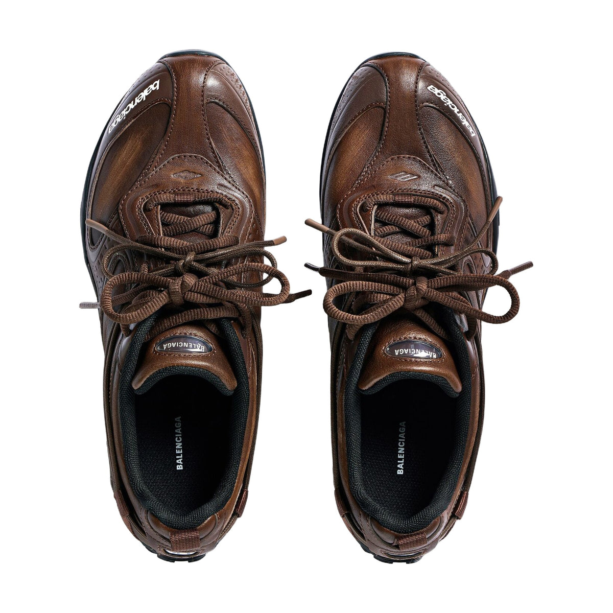 Balenciaga Radar Leather Sneaker — Brown