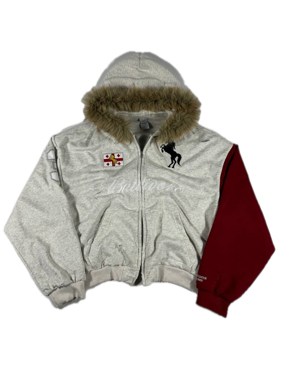 Protocol Index Buttivore Fur Lined Zip Hoodie — Oatmeal
