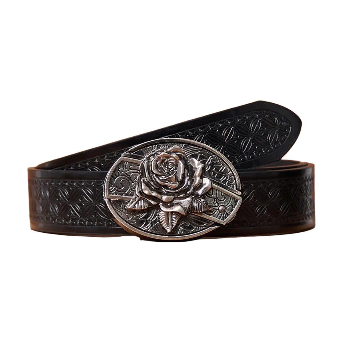Choppers Rose Knife Buckle Belt — Black