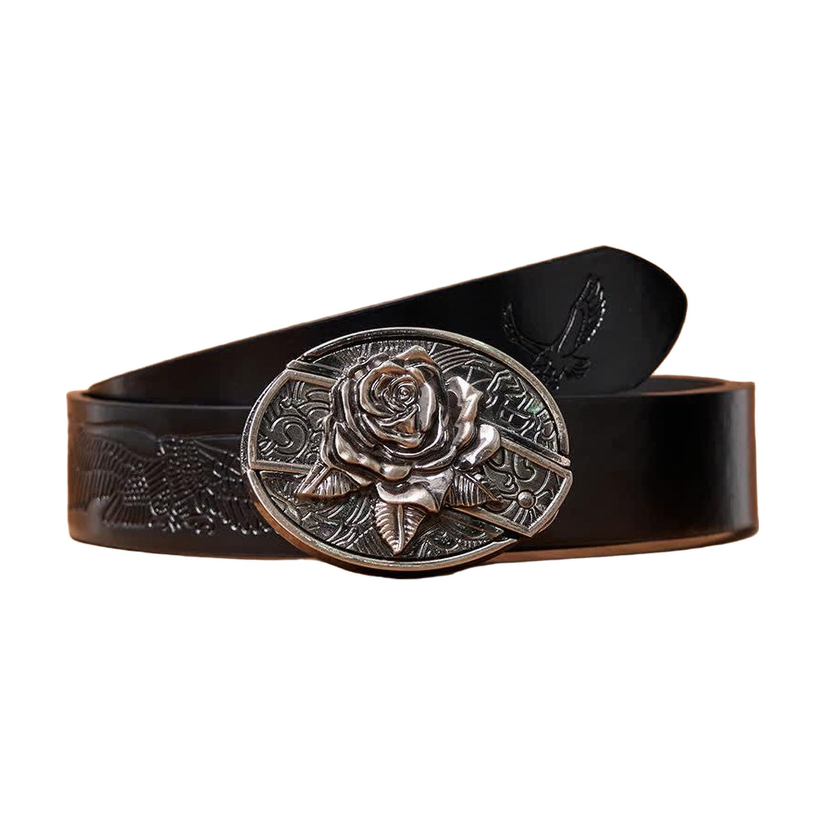 Choppers Rose Knife Buckle Belt — Black