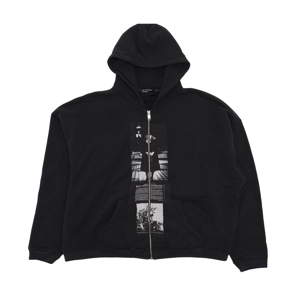 Enfants Riches Déprimés Artist Defends Baggy Assemblage Zip Hoodie - Faded Black
