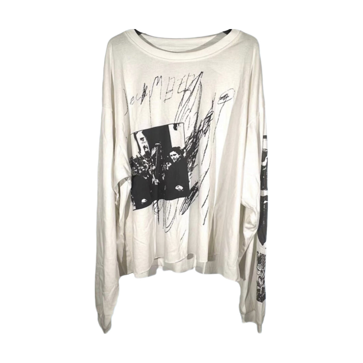 Enfants Riches Déprimés Gangster Pencil Sketch Long Sleeve T-Shirt - White