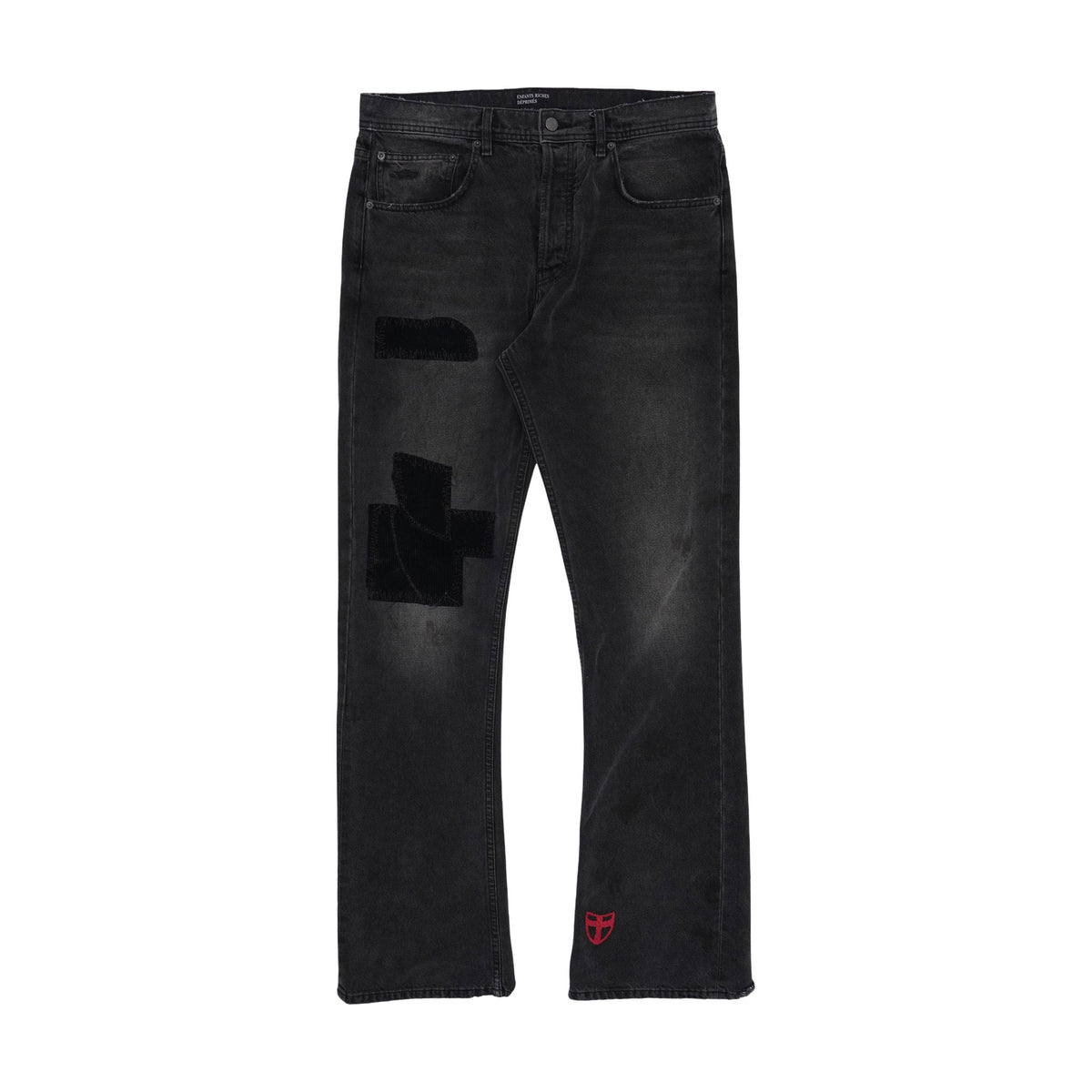 Enfants Riches Déprimés Patchwork Flare Jeans - Washed Black