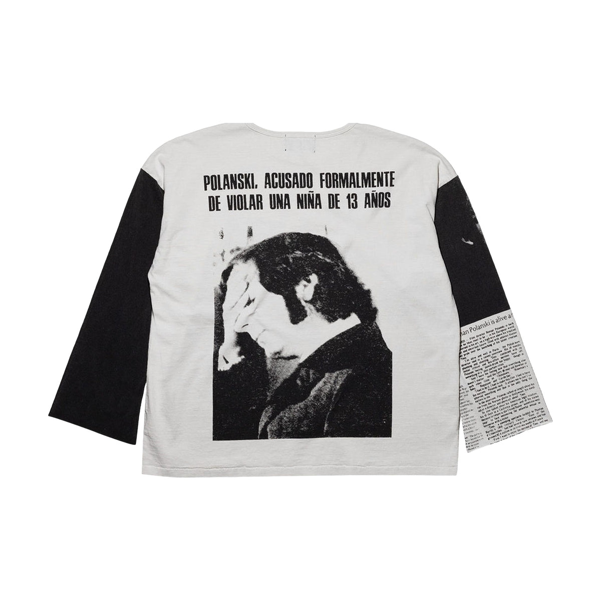 Enfants Riches Déprimés Roman Oversized Long Sleeve T-Shirt - Faded White & Black
