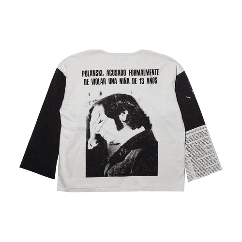 Enfants Riches Déprimés Roman Oversized Long Sleeve T-Shirt - Faded White & Black