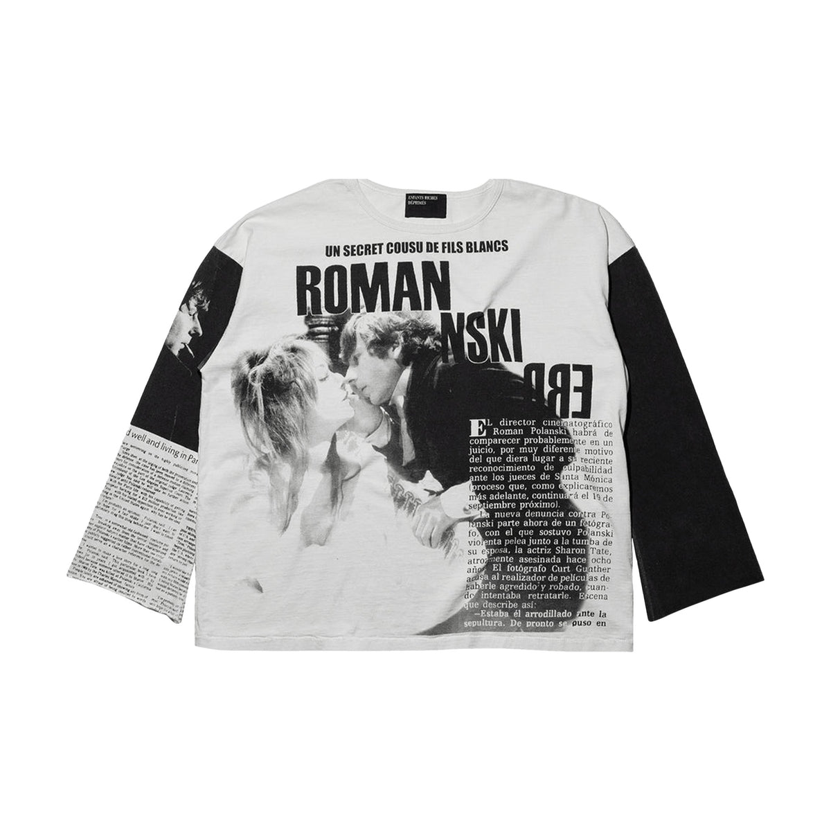 Enfants Riches Déprimés Roman Oversized Long Sleeve T-Shirt - Faded White & Black