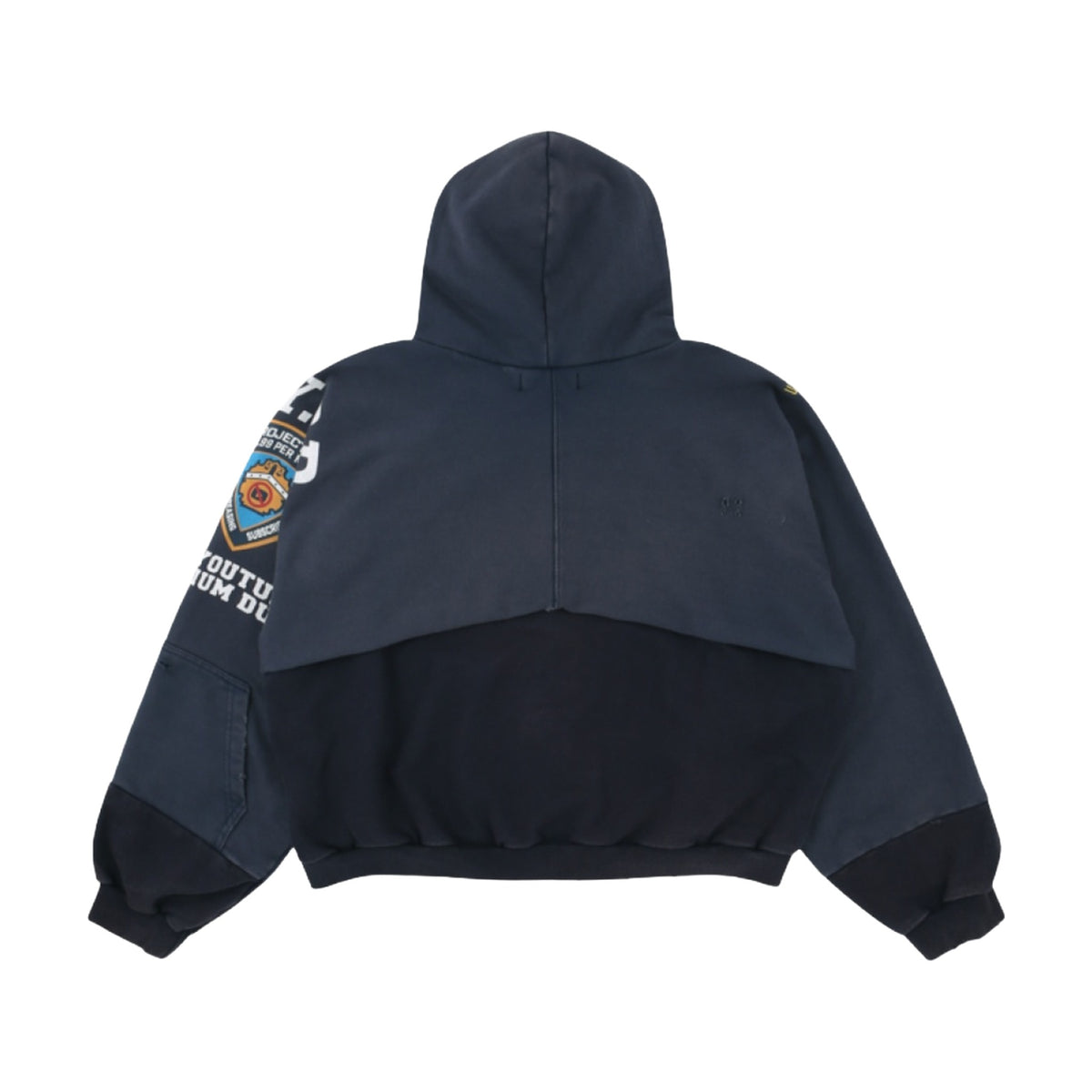 Project G/R Reconstructed Folded Zip Hoodie — Navy