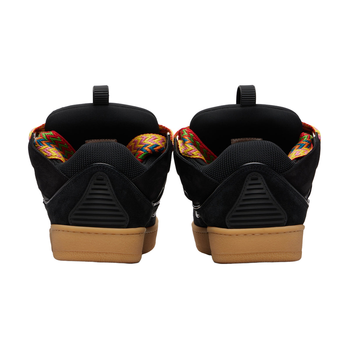 Lanvin Curb Sneakers — Black Gum Sole Multicolor Laces